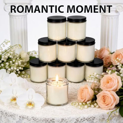 24 PCS 4oz Eucalyptus Scented White Soy Wax Candles | Calming Home Fragrance Gift Set | Bulk Warm Cozy Favors for Weddings, Housewarmings, Holiday Parties - color: Eucalyptus