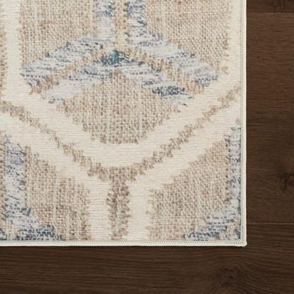 Dash & Albert Senava Grey Geometric Washable Rug, 2'x3' | Tala Machine Washable Rug, 2' X 3', Geometric Pattern - color: Tala Grey, size: 2' x 3' (Rectangular)
