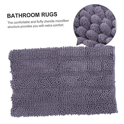 Alipis Chenille Bath Rugs Absorbent Non-Slip Mat Luxury Bathroom Rug for Shower