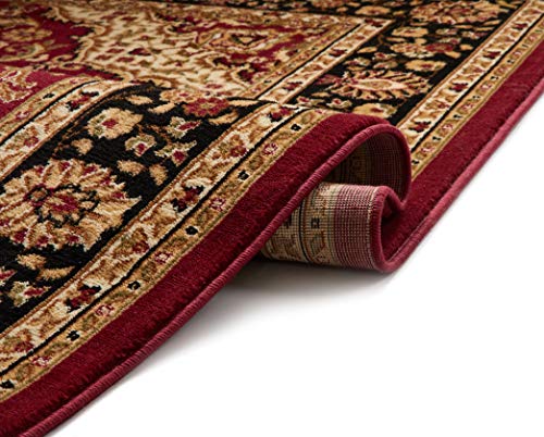 Well Woven Barclay Medallion Kashan Red Traditional Area Rug 7'10'' Round - color: Red, size: 7'10" (Round)