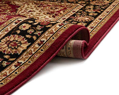 Well Woven Barclay Medallion Kashan Red Traditional Area Rug 7'10'' Round - color: Red, size: 7'10" (Round)