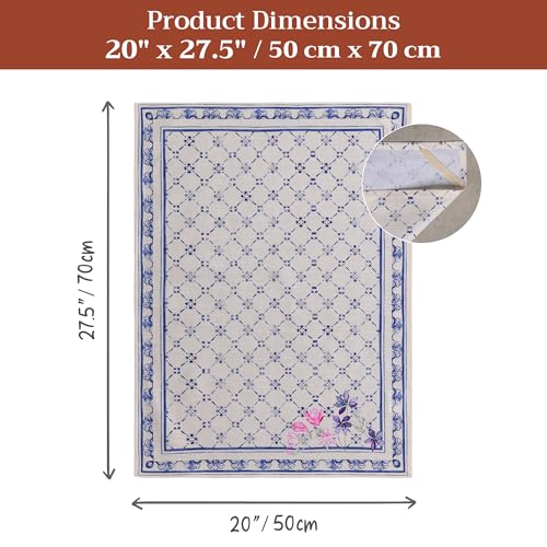 Maison d' Hermine Kitchen Towels Set of 3 Reusable 100% Cotton 27.50" x 20" | Cloth Tea Dish Towels Absorbent with Hanging Loop for Kitchen Dining Party Wedding Hotel Home Spring Summer - Faience - color: 015 - Faience