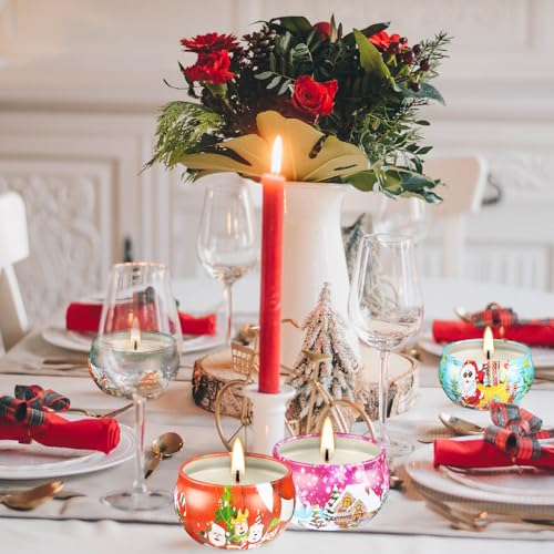 16PCS Scented Candles Christmas Gift Set, Natural Soy Wax 2.5oz Candles for Christmas Gift, 16 fragrances Flavor - color: Red Christmas-16Pcs