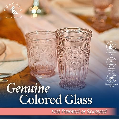 Pink Highball Glasses Set of 6 Tall Drinking Glasses 10 oz - color: Pink, size: Tall