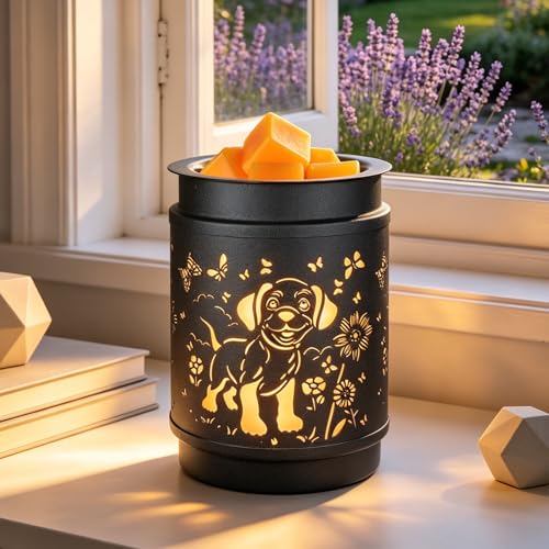 Metal Wax Warmer Electric,scentsy Wax Warmer for Scented Wax melt Warmer Candle Wax Burner, Candle Warmer,Candle Melter,for Home Office Décor and Gifts for Holiday（Dog） - color: Dog