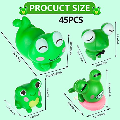 Jetec 45 Pcs Mini Resin Frog Bulk Figurines Frogs Hide Cute Miniature Garden Accessories Resin Animals Model Landscape Cupcakes Decoration DIY for Home Christmas Party Supplies Cake Topper Decor