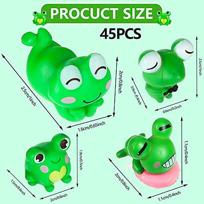 Jetec 45 Pcs Mini Resin Frog Bulk Figurines Frogs Hide Cute Miniature Garden Accessories Resin Animals Model Landscape Cupcakes Decoration DIY for Home Christmas Party Supplies Cake Topper Decor