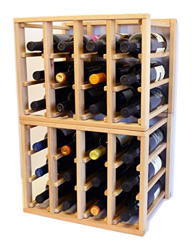 sfDisplay.com,LLC. 24 Bottle Modular Stackable Wine Rack Stack As Many Sets Together (1 Set = 24 Bottle Capacity) - size: 1 set = 24 Bottle Capacity