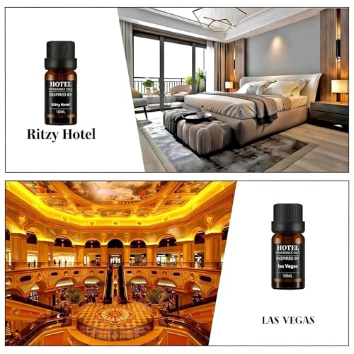 Hotel Collection Diffuser Essential Oil Gift Set,Hotel Scents for Home,Stress Relief Air Freshening,My Way,The Beach Villas and Other Luxury Hotel Scents Waterless Essential Oil Diffuser