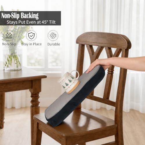 Kitchen Chair Pads, Charcoal Gray, 17"x16", Set of 4 | 2'' Thick Cooling Gel High-Density Foam, Non-Slip Bottom, Hidden Zipper, Removable Washable Cover, Suitable for Dining Chairs - color: Charcoal Gray, size: 4 Count (Pack of 1)