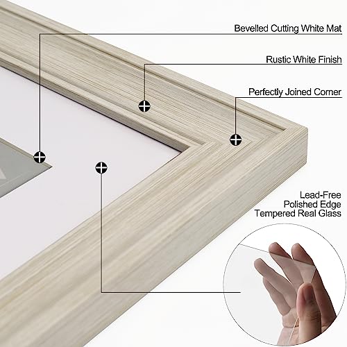Yaetm 4x6 Picture Frame Set of 4, 1.4” Wide Molding & Rustic White Photo Frames with HD Tempered Glass, Display on Table Top & Wall Mounting (4 pack, Rustic White) - color: Rustic White, size: 4x6, 4 pack