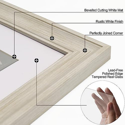 Yaetm 4x6 Picture Frame Set of 4, 1.4” Wide Molding & Rustic White Photo Frames with HD Tempered Glass, Display on Table Top & Wall Mounting (4 pack, Rustic White) - color: Rustic White, size: 4x6, 4 pack