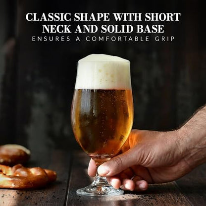 KROSNO Beer Glasses Set of 6, 16.9 oz, Harmony Collection | Drinking Glasses, IPA, Pilsner, Ale, Drinking Set, Lead-Free Crystal, Beer Stein, Dishwasher Safe - style: Beer 16.9 oz (Set of 6)
