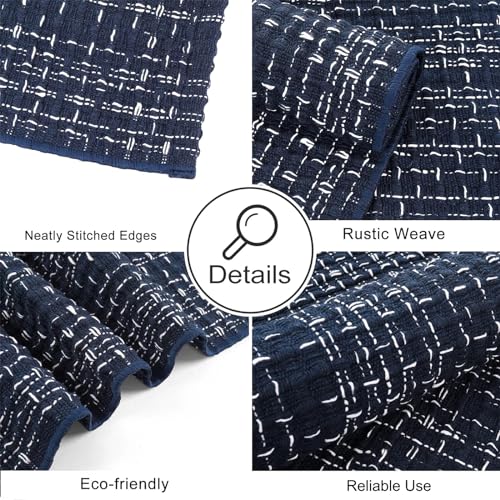Seavish Hallway Runner Rug, Low Pile Washable Kitchen Runner Rug 2x6 | Cotton Woven Reversible Entryway Rug, Dark Blue Farmhouse Throw Rug Runner for Living Room Bedroom Laundry Patio - color: Dark Blue, size: 2 x 6 ft