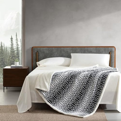 Eddie Bauer - Throw Blanket, Brushed Fleece & Plush Sherpa Soft Bedding, Blanket for Couch & Bed (San Juan Grey, 50" x 60") - color: San Juan Grey, size: 50" x 60"