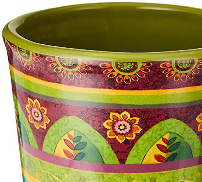 Tunisian Sunset 18 oz. Ceramic Mugs, Set of 4 – Multicolor Boho Coffee & Tea Cups with Bold Folk Art Patterns, Microwave & Dishwasher Safe, Eclectic Kitchen Gift Set for Beverage Lovers - size: 18 Ounces