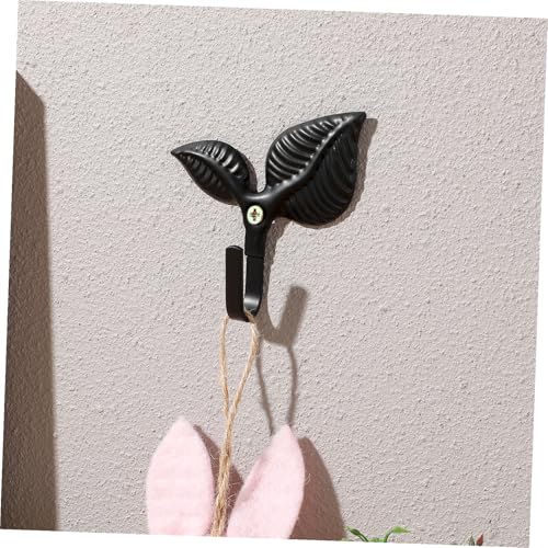 Cabilock 4Pcs Retro Leaf Shape Decorative Coat Hooks Wall Mounted Iron Art Rustic Bronze Finish for Hanging Hats Coats Bags Towels Home Kitchen