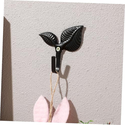 Cabilock 4Pcs Retro Leaf Shape Decorative Coat Hooks Wall Mounted Iron Art Rustic Bronze Finish for Hanging Hats Coats Bags Towels Home Kitchen