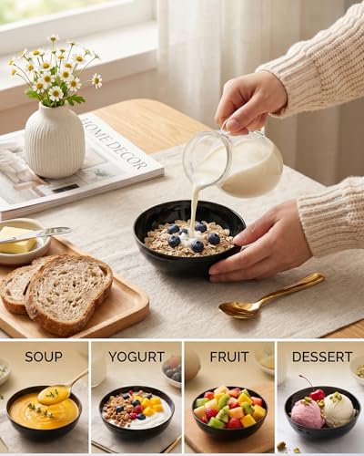 bUCLA 50Pack Black Plastic Bowls - 10oz Disposable Black Plastic Salsa/Serving Bowls - Ideal for Party & Graduation - color: Black, size: 10oz