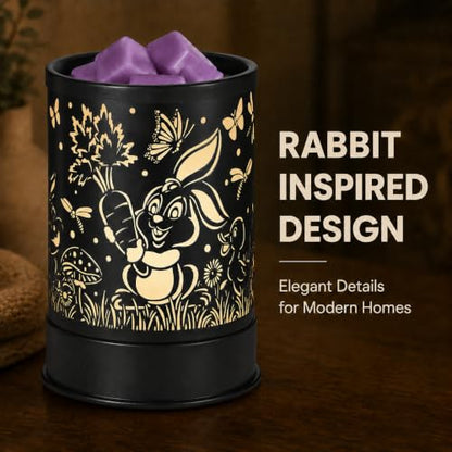nawaza Wax Melts Warmer Scented Metal 2-in-1 Electric LED Burner Rabbit | Scented candle wax melter, essential oil burner, home office bedroom decor, daily aroma gift - style: Rabbit