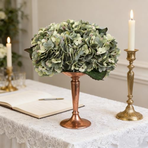 Kimura's Cabin 6pcs Hydrangea Artificial Flowers Fake Hydrangeas,Mint Green | Silk Hydrangea Flower with Stems Faux Flower,Home Table Centerpieces Wedding Bouquets Arrangements Baby Shower Party Decor - color: Mint Green