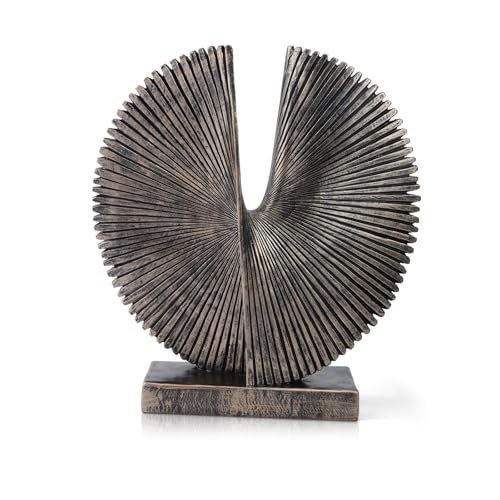 Modern Abstract Round Decorative Sculpture , Dining Living Room Desk Decor,Geometric Home Decor Statues,Shelf Top Decor Aesthetics,making it perfect for placing coffee tables or office shelves - color: 12.4"bronze Colored