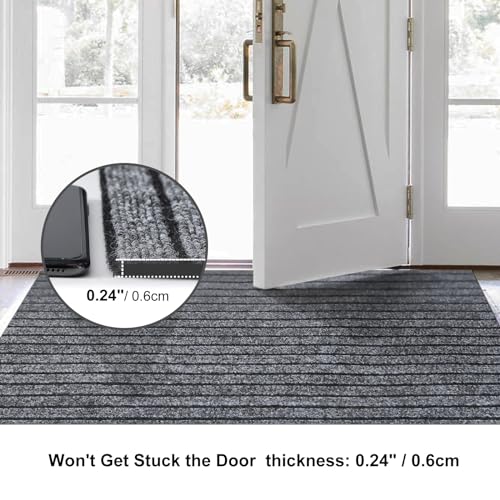 2' x 6' Runner Rugs with Rubber Backing, Outdoor Indoor Utility Non Slip Carpet Rug Runner for Hallway, Custom Size Area Rugs Mat for Entryway Balcony Patio Kitchen Garage Stair Laundry