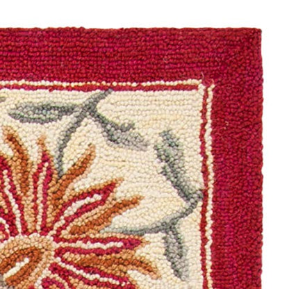 SAFAVIEH Chelsea Collection Accent Rug - 2'6" x 4', Red, Hand-Hooked French Country Wool, Ideal for High Traffic Areas in Entryway, Living Room, Bedroom (HK141C) - color: Red, size: 2'6" x 4' (Rectangular)