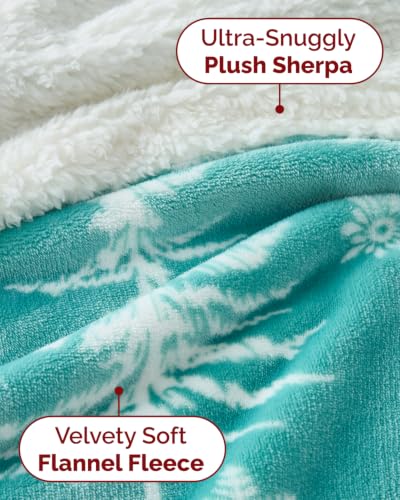 Christmas Sherpa Blanket Throw, Reversible Blanket - Snowy Trees, 50x60 | Super Soft Double Sided Throw for Bed, Sofa, Couch, Reversible Sherpa Fleece Blanket, Thick, Warm, Plush, Xmas Winter Bedding - color: 07 - Snowy Trees
