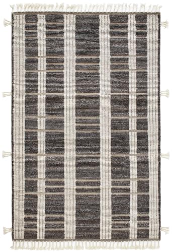 Dash & Albert Tory Grey/Ivory Plaid Hand Knotted Wool Rug, 8'6"x11'6" | /Ivory Hand Knotted Wool Rug, , Plaid Pattern - size: 8'6" x 11'6" (Rectangular)