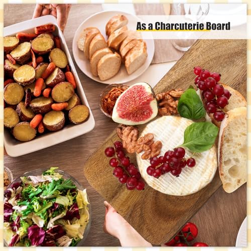 Didaey 6 Pcs Cutting Board Bulk Kitchen Thicken Chopping Platter with Handles Wooden Charcuterie Serving Trays Blank Wood Boards for Engraving Wedding Housewarming(Acacia Wood,17 x 6 Inch) - size: 17 x 6 Inch