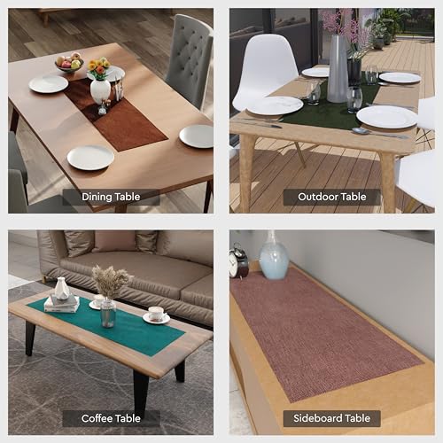 Encasa XO Table Runner 4 Seater, Soft Chenille 13"x59" | Natural, Woven Rib Texture | Machine Washable | Colorfast & Shrink Resistant | Durable Polyester Yarns - color: Natural, size: 13x36 in