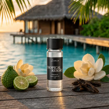 Scentiment Tropical Resort Diffuser Oil - Fragrance Oil Refill - 0.68 fl oz | Premium Hotel Scent with Notes of Bergamot, Magnolia & Oud, hotel-inspired aromatherapy home fragrance oil, for air diffusers - size: 0.68 Fl Oz (Pack of 1)