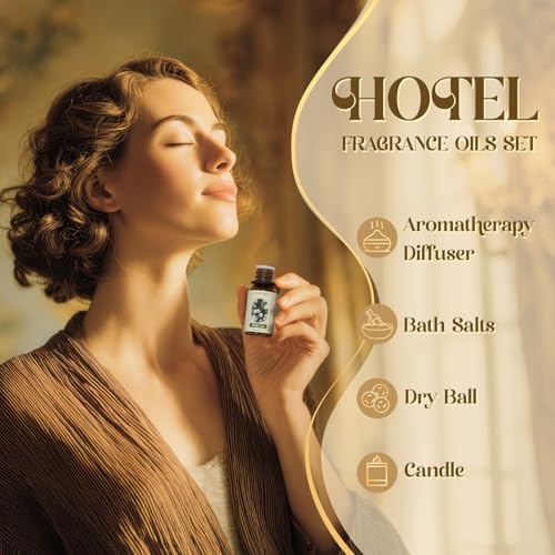 Soulorigin Hotel Fragrance Oils Set, Essential Oil Gift Set for Diffuser, Hotel Scent Diffuser Oil, Diffuser Scents Oil for Home, White Tea, Jasmine Mint, Sandalwood, Luxury Night, Seaside, Myway - color: Hotel