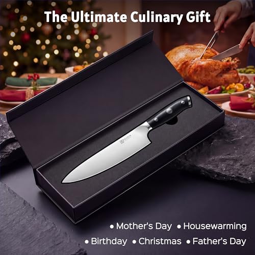 PAUDIN Chef Knife,8 Inch Professional Kitchen Knife Dishwasher Safe,Forged German Stainless Steel Sharp Cooking Knife,Ergonomic G10 Handle Full Tang Meal Prep Knives,Home Restaurant Gift for Men Women - color: Chef Knife - 8 inch