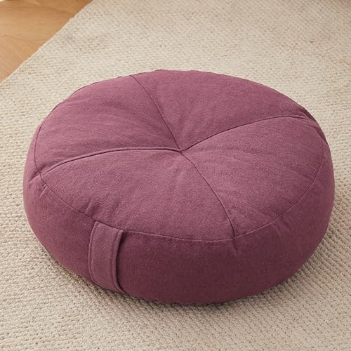 Square Tufted Floor Pillow 8" Extra Thick Floor Pillow Cushion for Adults, Meditation Cushion Pillows, Large Floors Sitting for Tatami Living Room Or Yoga(Purple,50 * 50 * 15 Round) - color: Purple, size: 50*50*15 Round