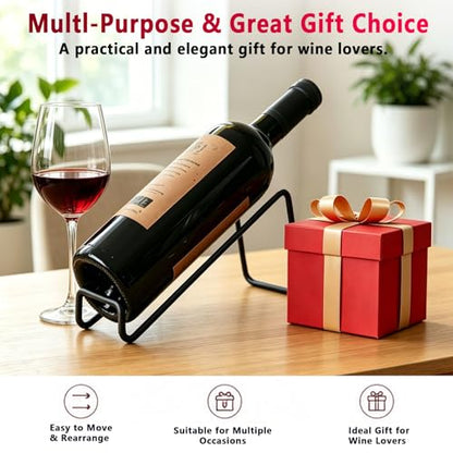 6-Pack Black Metal Wine Racks Freestanding Countertop Holders