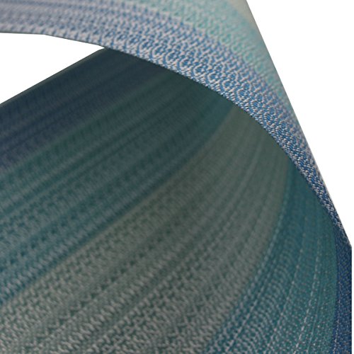 Placemats Washable Easy to Clean PVC Placemat for Kitchen Table Heat-resistand Woven Vinyl Hard Table Mats 12x18 inches Set of 6 （Blue） - color: Blue, size: placemats set of 6