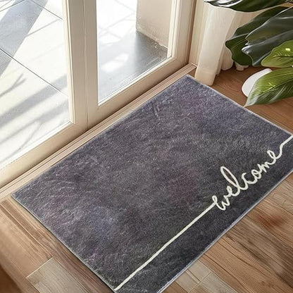 Washable Indoor Door Mat, 24"x36", Low-Profile Soft Surface Entrance Mat, Durable Stain & Fade Resistant, Non-Slip Absorbent Backing, Easy Clean Welcome Doormat for Home Indoor Entryway - size: 2' x 3' (Rectangular)