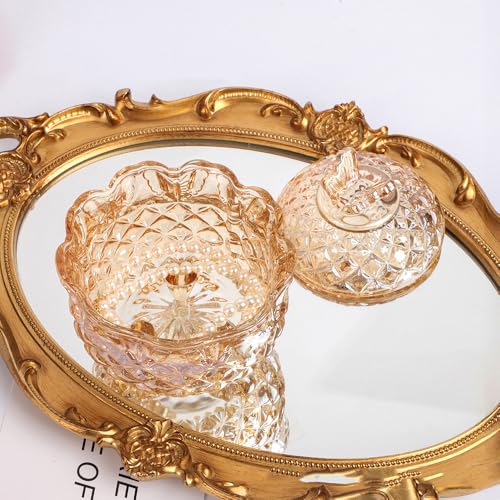 Crystal Glass Fall Candy Snack Barrel Storage Jar Embossed Luxury Cookie Buffet Canister With Lids Jewelry Box Jar Biscuit Containers(Amber) - color: Butterfly-Amber