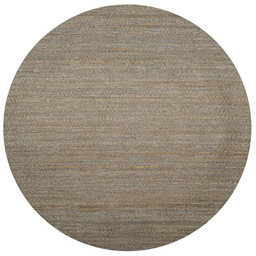 SAFAVIEH Cape Cod Collection Area Rug - 6' Round, Grey & Sand, Handmade Flat Weave Jute, Ideal for High Traffic Areas in Living Room, Bedroom (CAP412A) - size: 6' (Round)