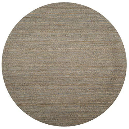 SAFAVIEH Cape Cod Collection Area Rug - 6' Round, Grey & Sand, Handmade Flat Weave Jute, Ideal for High Traffic Areas in Living Room, Bedroom (CAP412A) - size: 6' (Round)