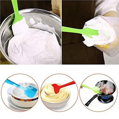 4-piece Silicone Spoon Spatulas + 3-piece Silicone Tongs Set