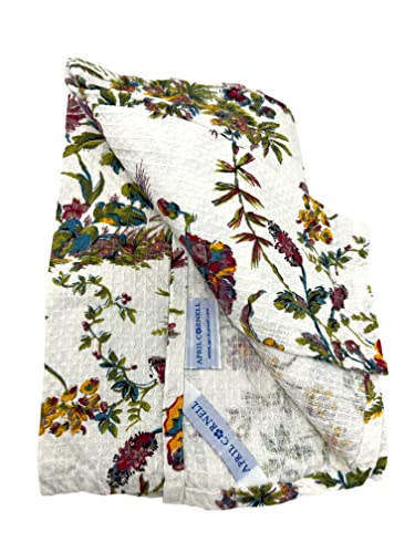 April Cornell Plum Floral 4-pc. Kitchen Linen Gift Set with 2 Tea Towels, 1 Oven Mitt & 1 Pot Holder | 100% Cotton | Summer Botanical Floral, Plum