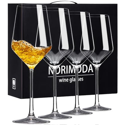 Wine Glasses Set of 4, 14oz Lead-free Red / White Wine Glass With Stem | Thin Rim, Long Stem, Universal Wine Glass for Bordeaux, Pinot, Merlot, Cabernet, Chardonnay, Gifts for Wine Lovers