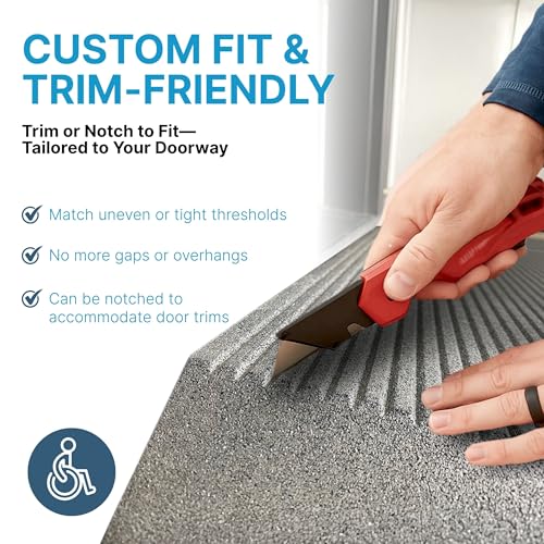 EZ-ACCESS Transitions Angled Entry MAT, Grey, .5-in - color: Grey, size: 0.5 Inches