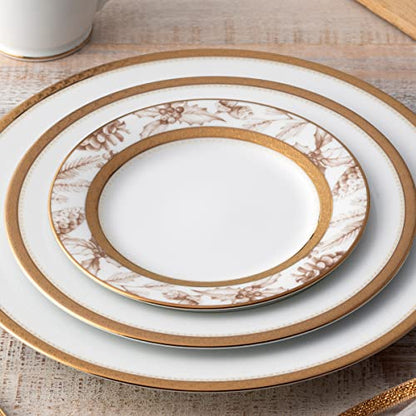 Noritake Charlotta Gold Set of 4 Holiday Harvest Appetizer Plates, 6-1/4"
