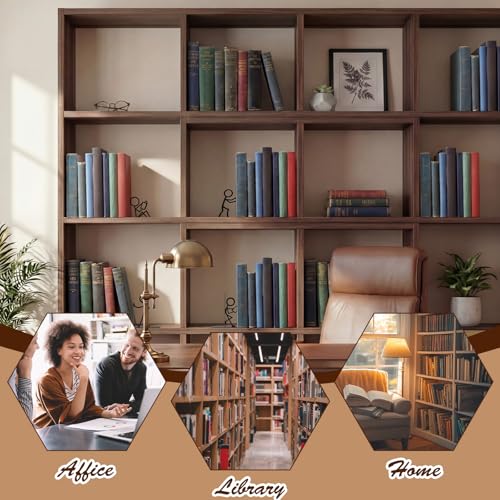 4 Pcs Metal Bookends People Bookends Decorative Bookshelf Decor for Book Lovers Gifts Cute Book Ends for Shelves Bookshelf Home Office Desk Reading Decor
