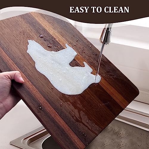 Acacia Wood Cutting Boards with Marble Large Charcuterie Cheese Boards Serving Boards for Steak Fruits 16.5x11 inches Easy to Store & Clean, Housewarming Gifts