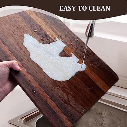 Acacia Wood Cutting Boards with Marble Large Charcuterie Cheese Boards Serving Boards for Steak Fruits 16.5x11 inches Easy to Store & Clean, Housewarming Gifts
